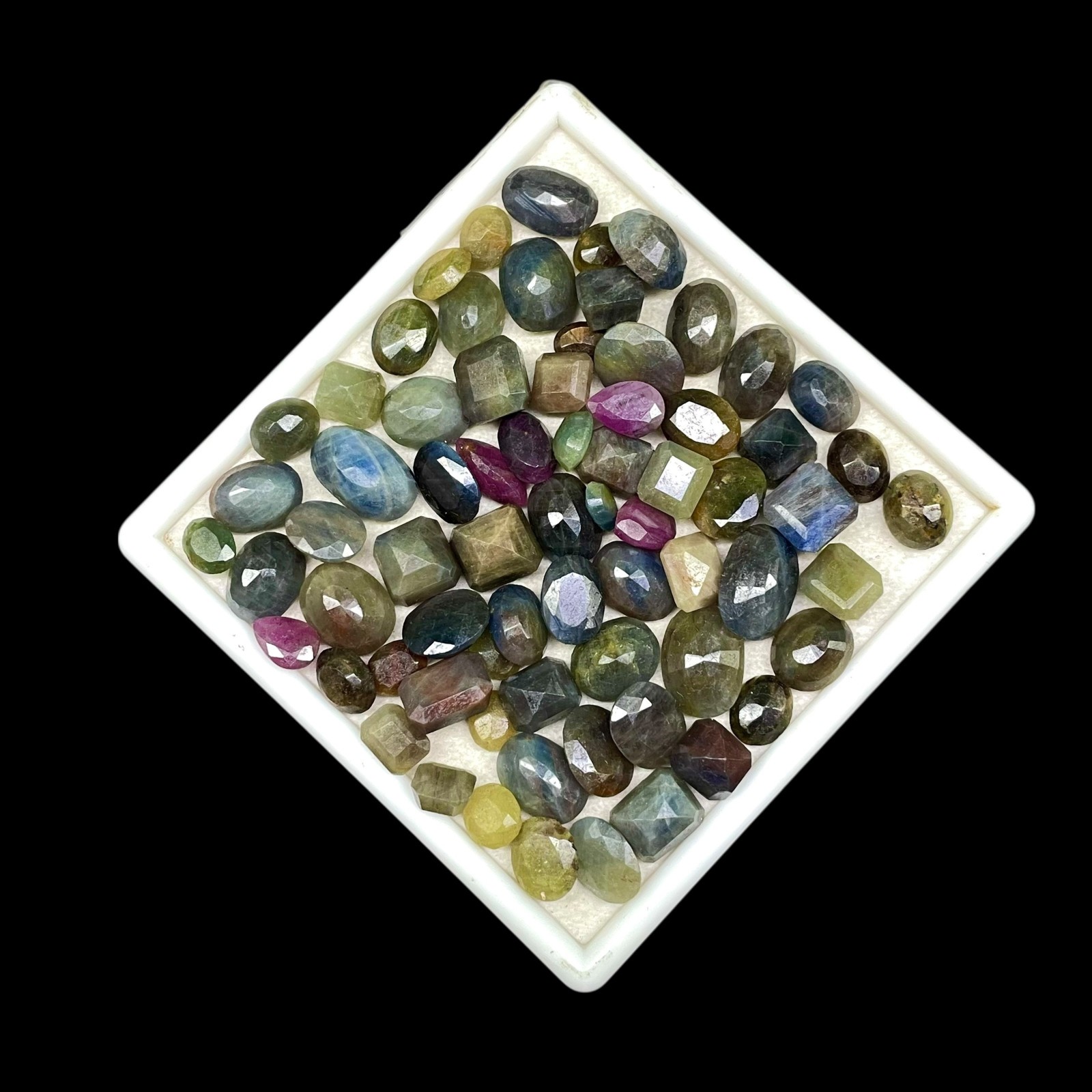 Natural Unheated Multi Color Sapphire Lot 100 Cts Faceted Gemstones 9-15mm 12 Pc