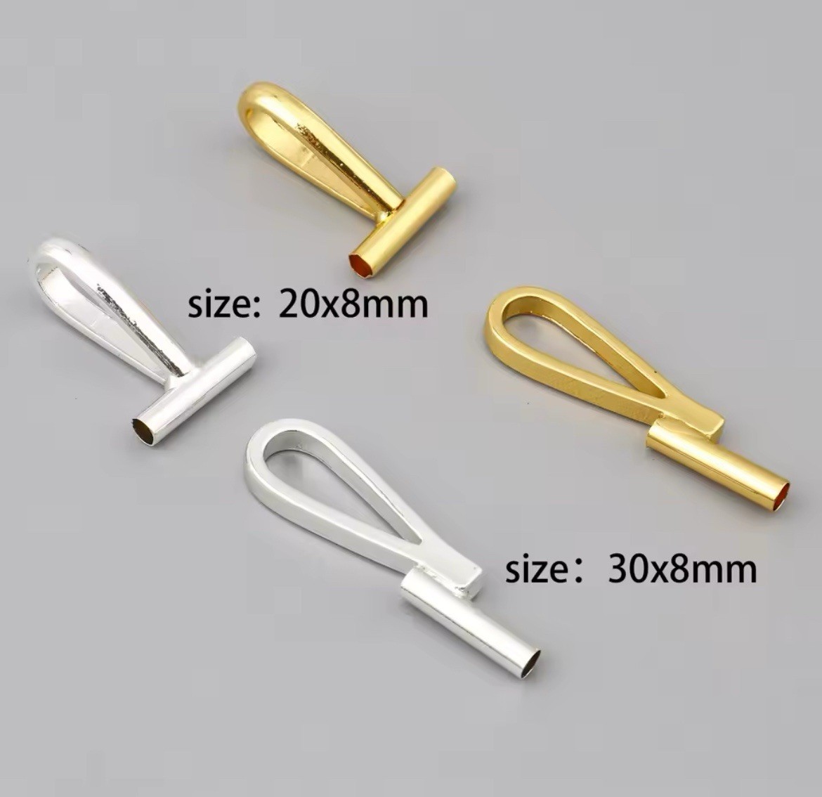 Lot 4 Pin Converter To Pendant 2 Gold 2 Silver Jewelry Findings NEW