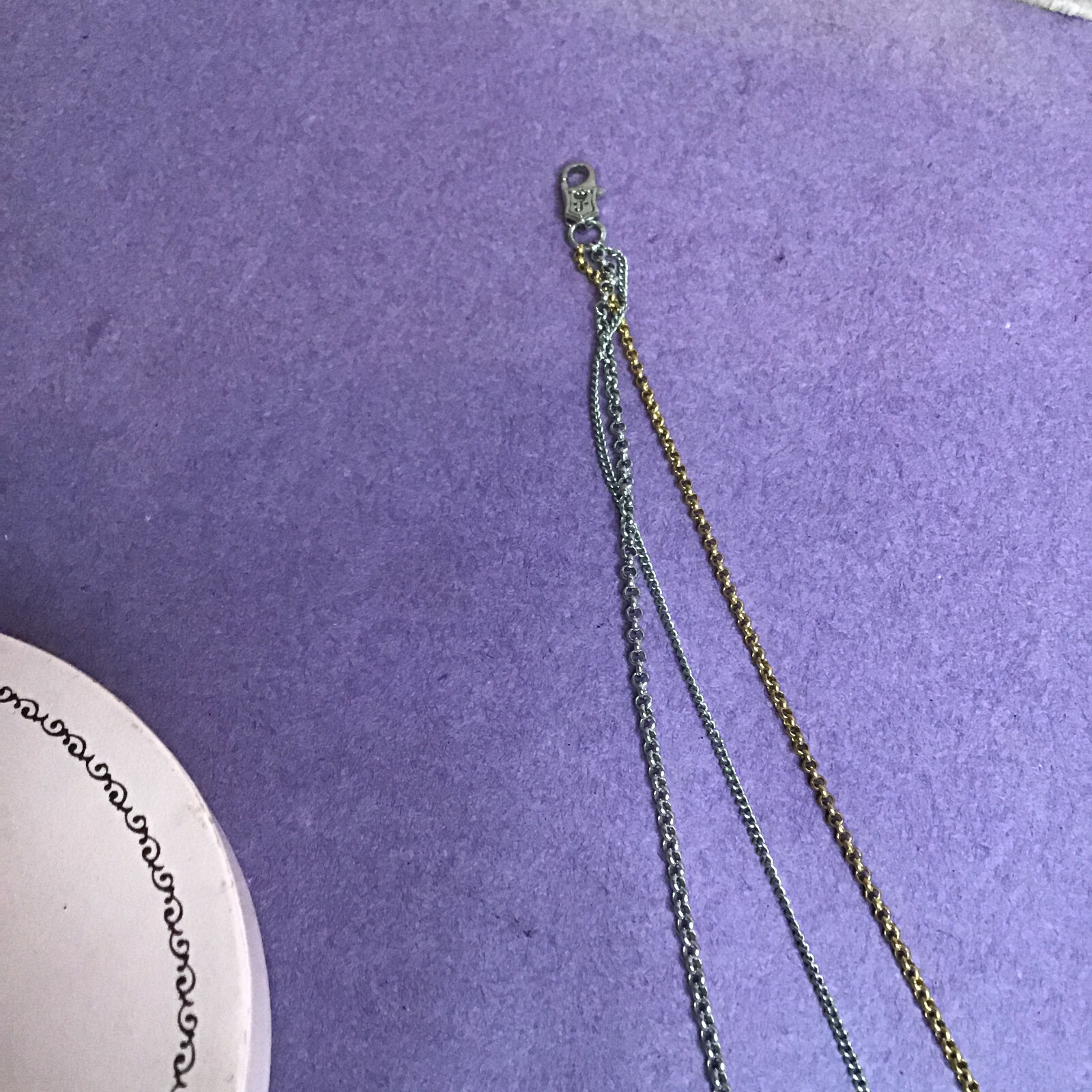 JUICY COUTURE Triple Strand Charm Necklace Let Them Eat Couture Gold & Silver