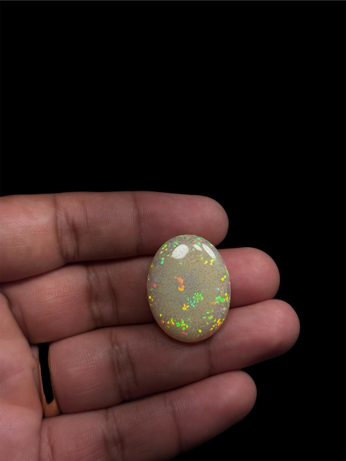 Natural Yellow Opal 28.39 Ct Oval Cabochon Loose Gemstone 29.42×23.08mm IGTL