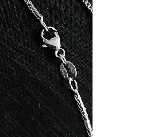 Platinum Diamond Cut Square Wheat Link Chain Necklace 1.4 mm 18″ 6 grams