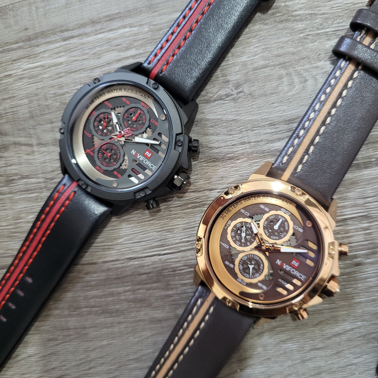 Naviforce Stylish Chronograph Watch in Leather for Men
