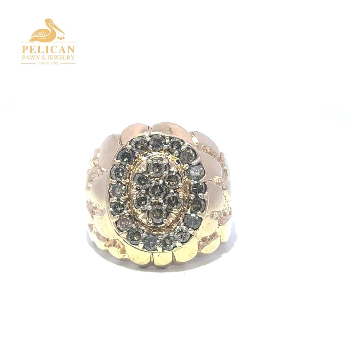 MEN’S 10KT GOLD DIAMOND CLUSTER RING (uol-ly) (PDS040216)