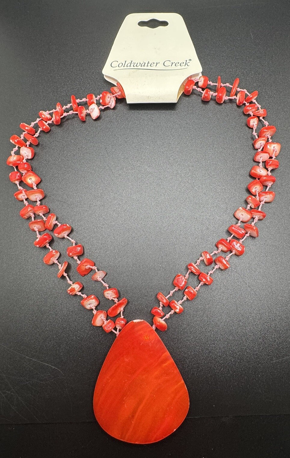 Coldwater Creek Necklace Coral Colors Column Beads @ Lone*Star*Treasures