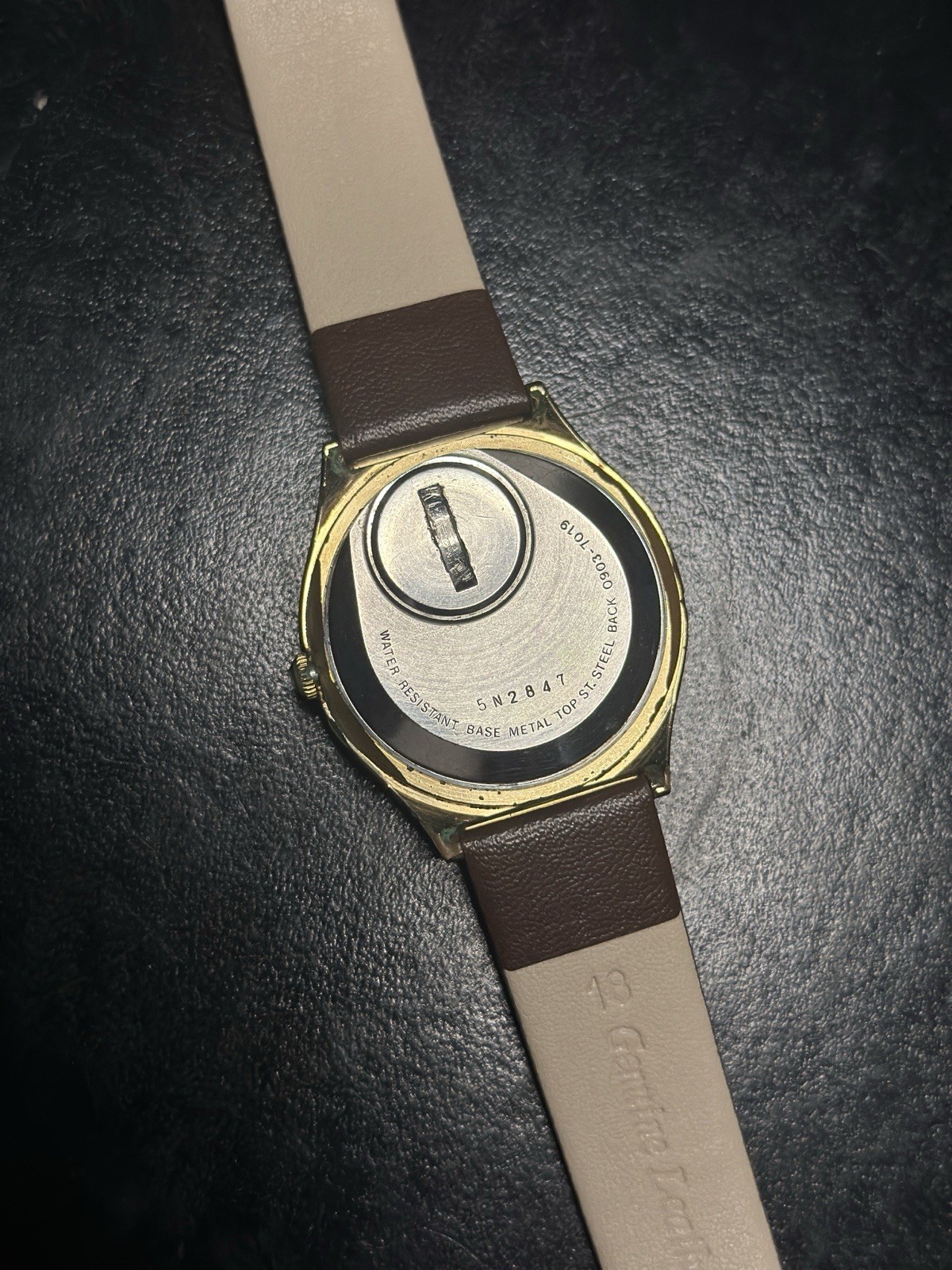 Vintage Seiko 0903-7019/ 4004. New Battery/ New Brown Leather Strap.