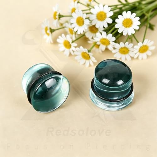 Glass Single Flare Gauges for Ears Comfy Ear Gauge Plugs and Tunnels 9mm Clear