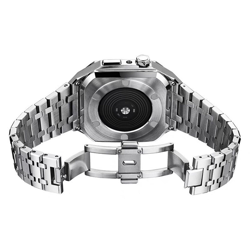 For Apple Watch Series 10 Stainless Steel AP Mod Kit Case Band Strap Cover 46mm