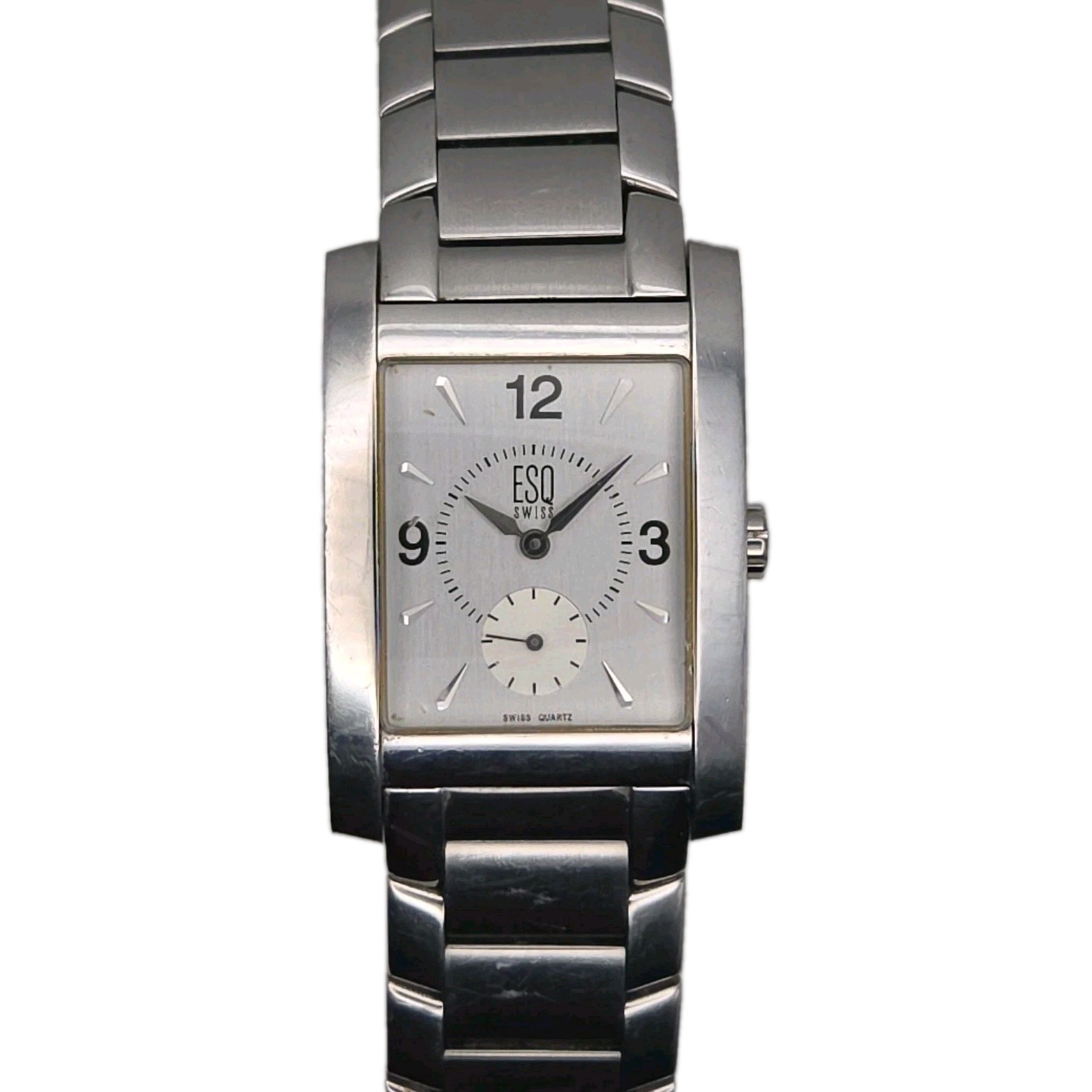 ESQ Venture E5079 27mm Tank All SS WR Seconds Hand 6 O’clock Swiss Quartz Watch