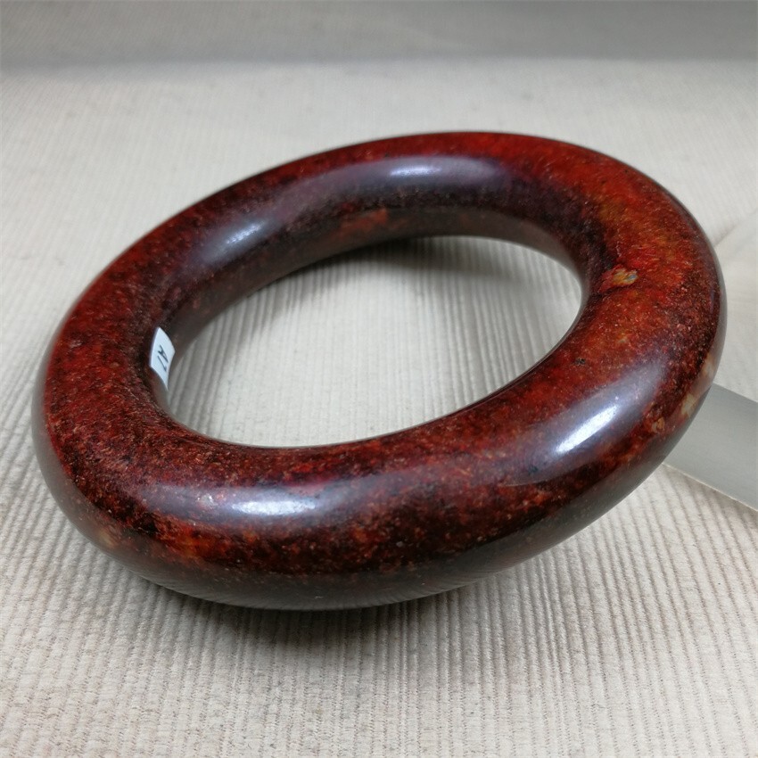 61MM China Scarce Ancient Red Green NATURAL HETIAN Jadeite Jade Bracelet