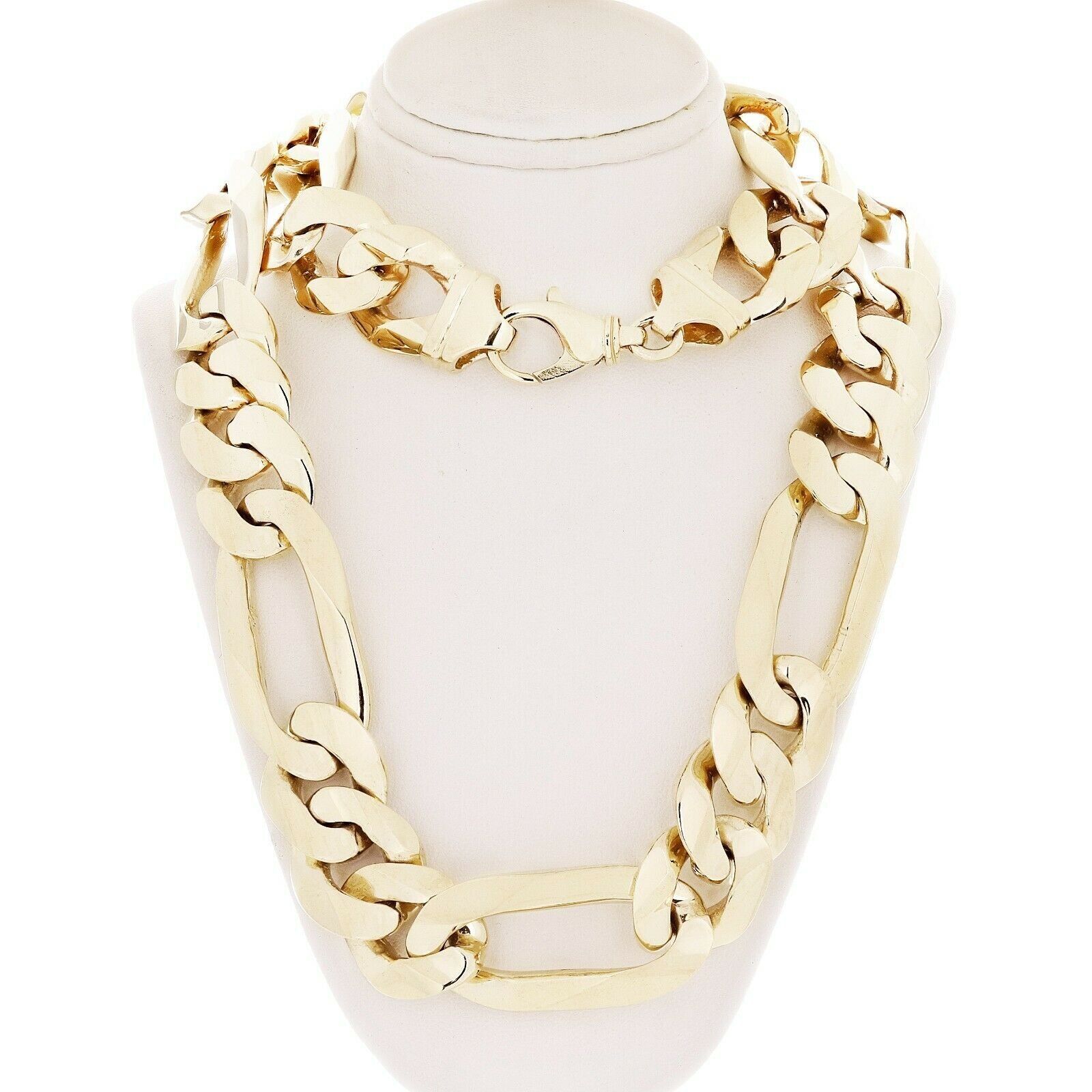 Men’s 10k Yellow Gold Solid Heavy Figaro Chain Necklace 22″ 21mm 333.1 grams