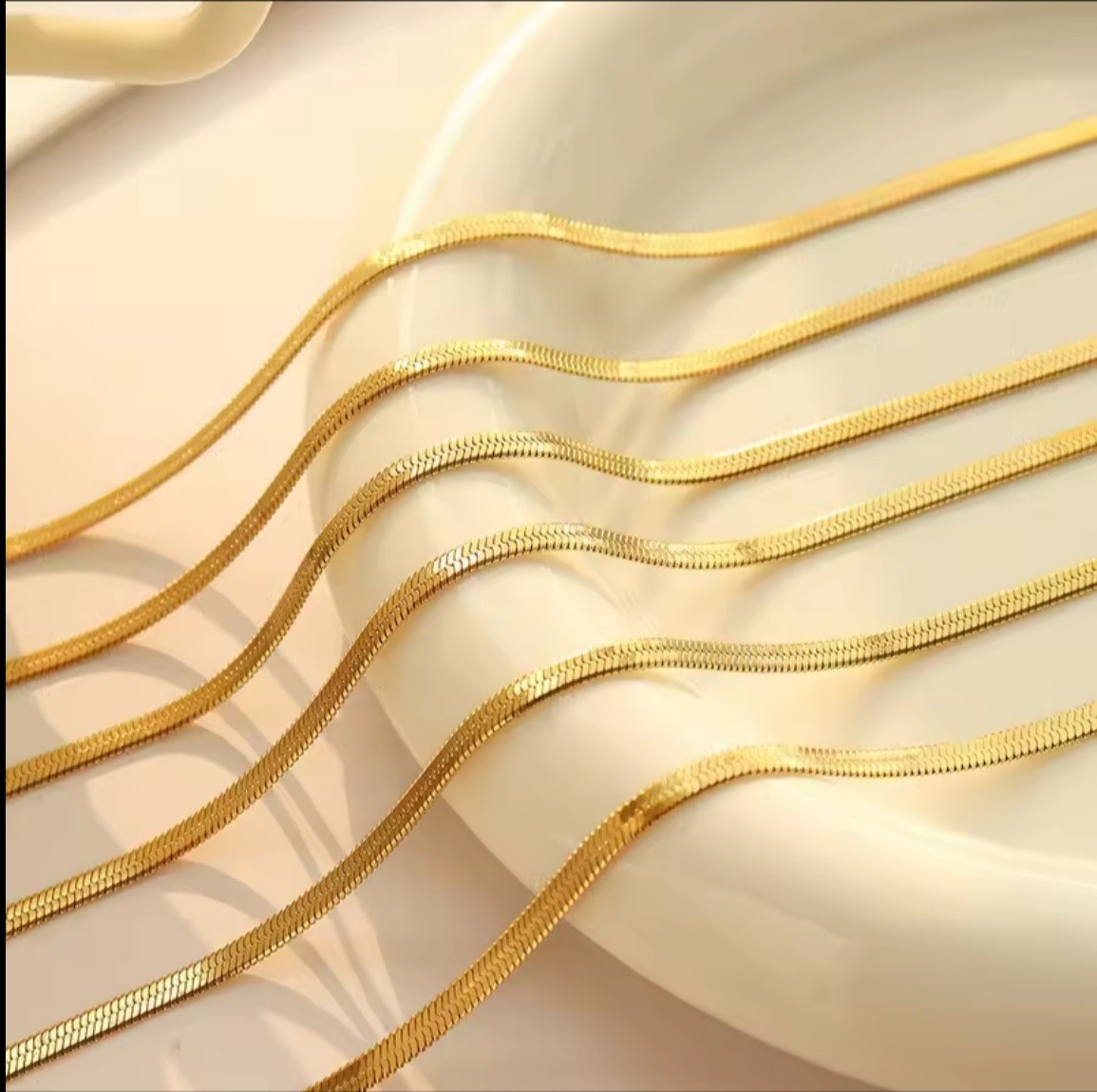 18K Yellow Gold Filled 2mm/3mm/4mm/5mm wide * 16″-24″ Herringbone Chain Necklace