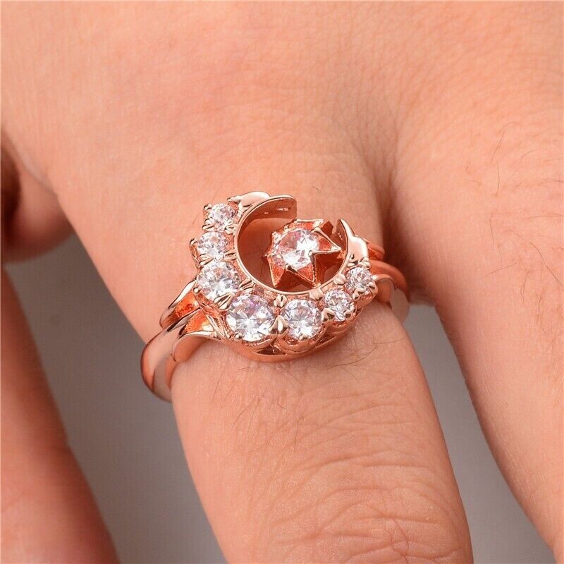 Iconic Retro Vintage Style Ring 2 Ct CZ Ladies Anniversary Ring 14K Gold Plated