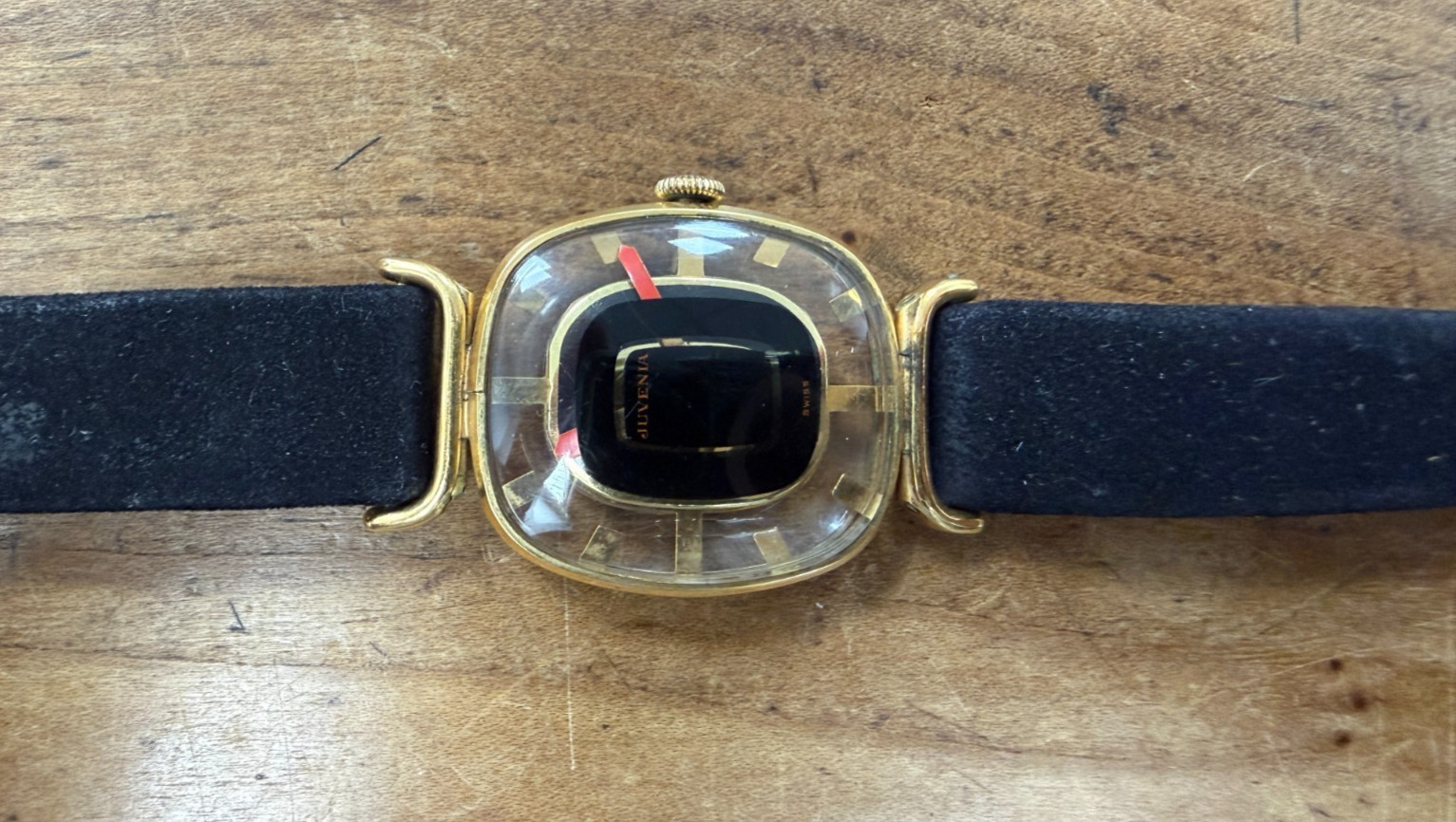 Vintage Juvenia Lady Mystery Dial Cocktail Wrist Watch Running