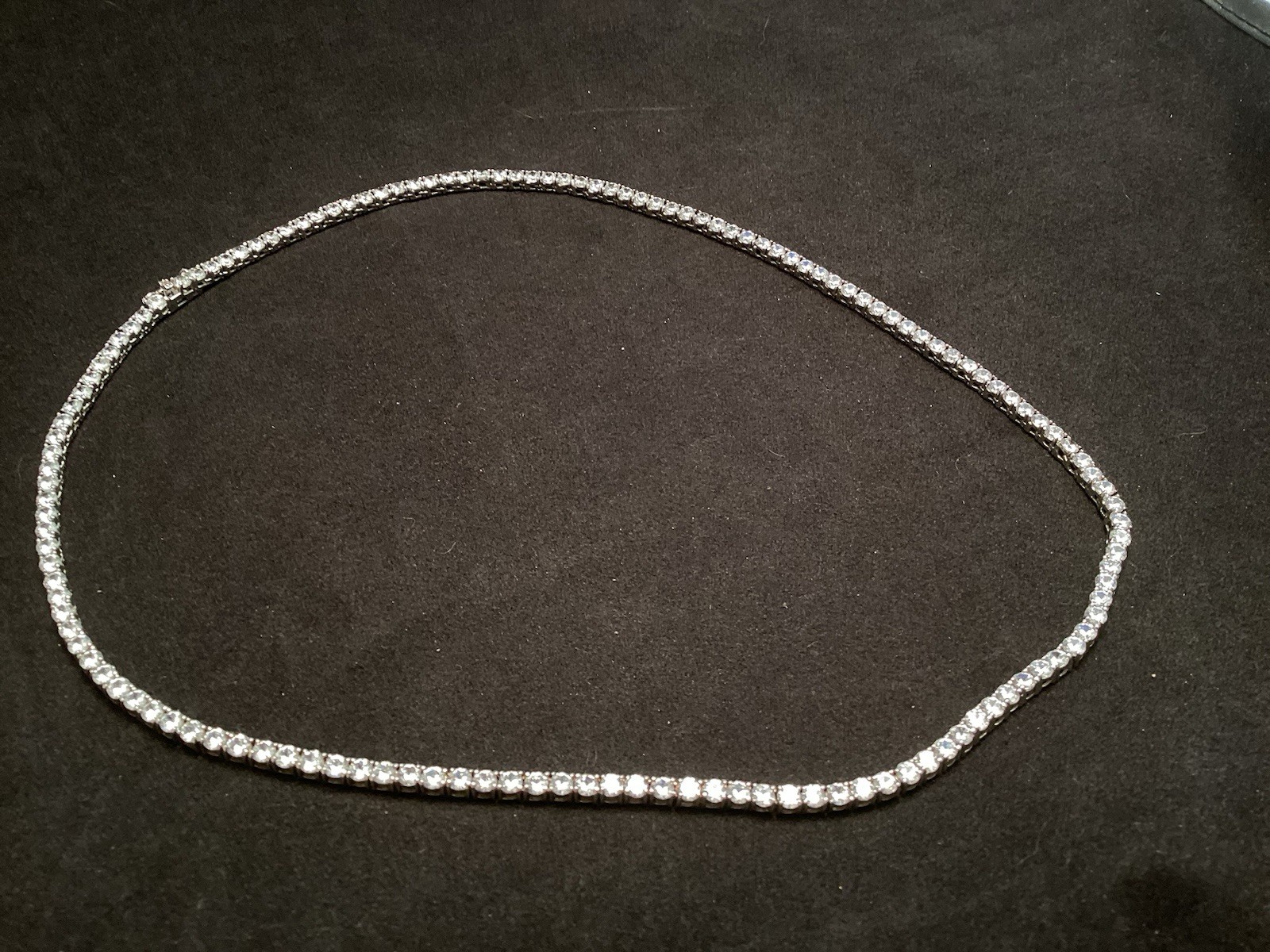 Fuzion Creations FZN Sterling White Clear Quartz Tennis 3mm Necklace 18” (2b)