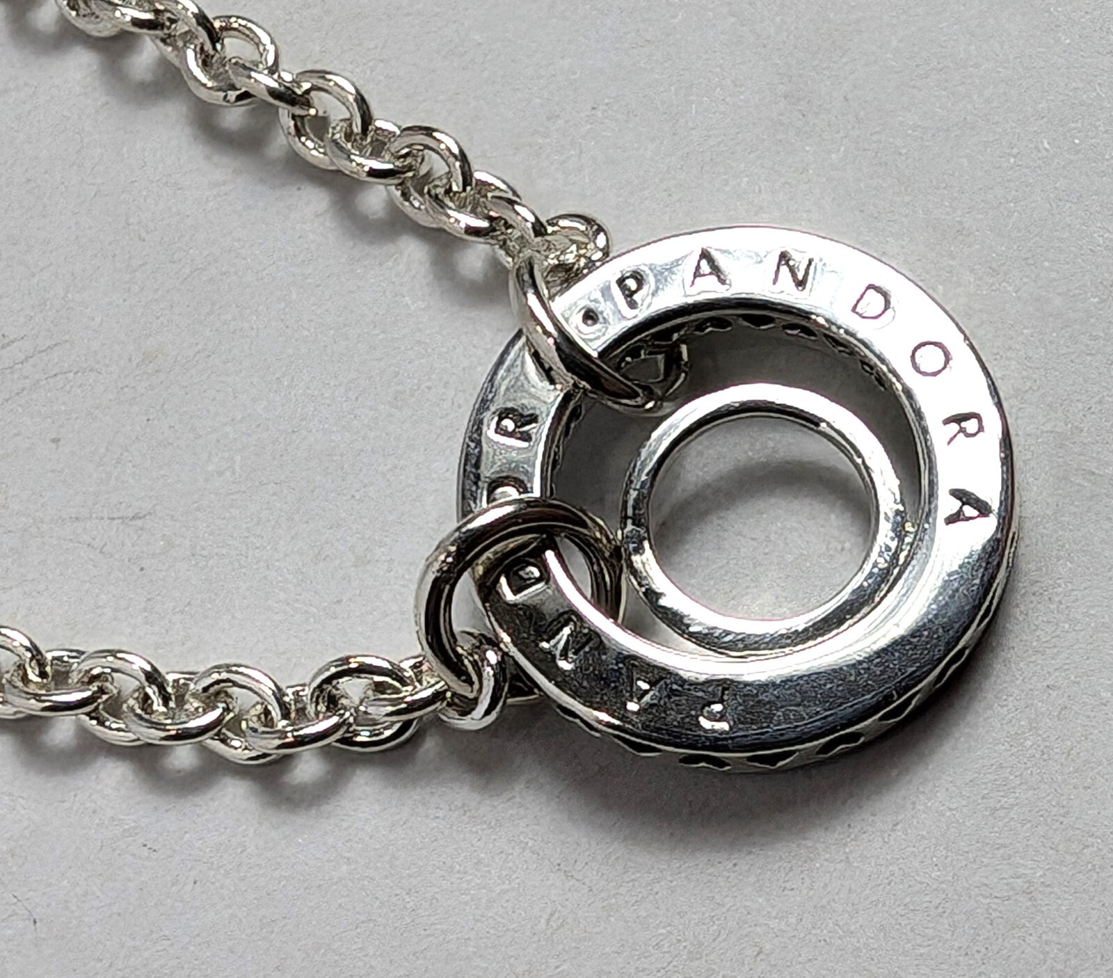 Authentic Pandora Pendant, Pave Circle Logo T-Bar Heart, #399050C01-80