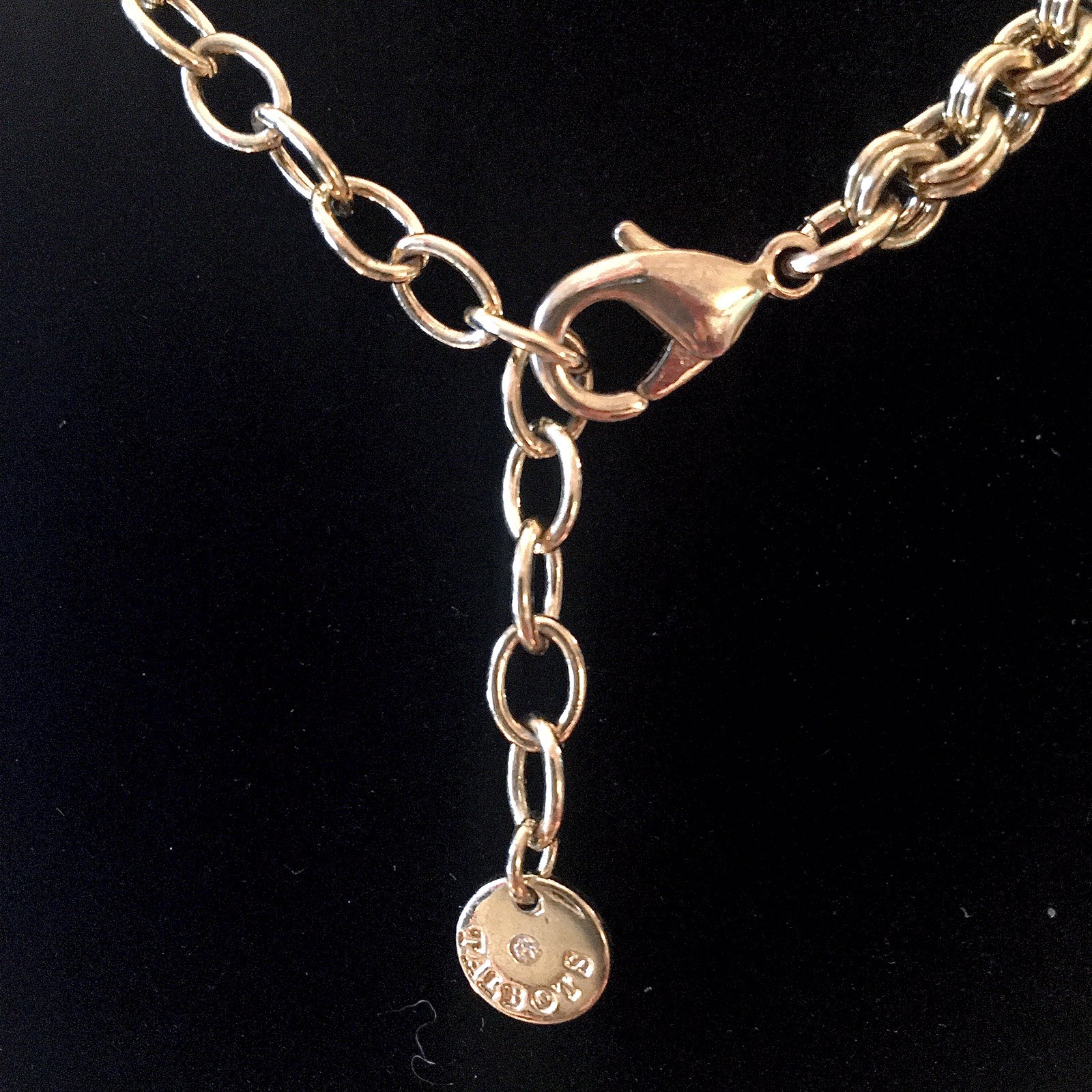 Talbots Pink Statement Necklace Gold Tone Oval Cabochon Bead Fringe 19″-21.75″