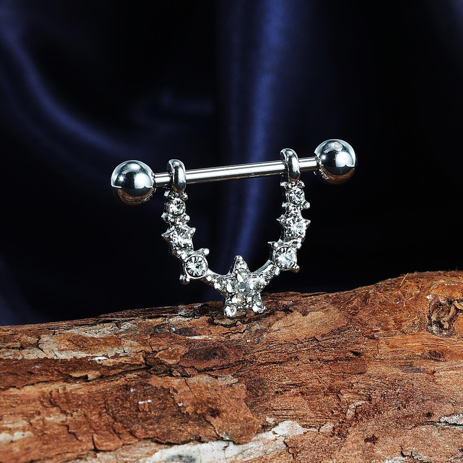 1 Pc 14G Stainless Steel Nipple Rings CZ Crystal Nipple Shield Piercing Jewelry