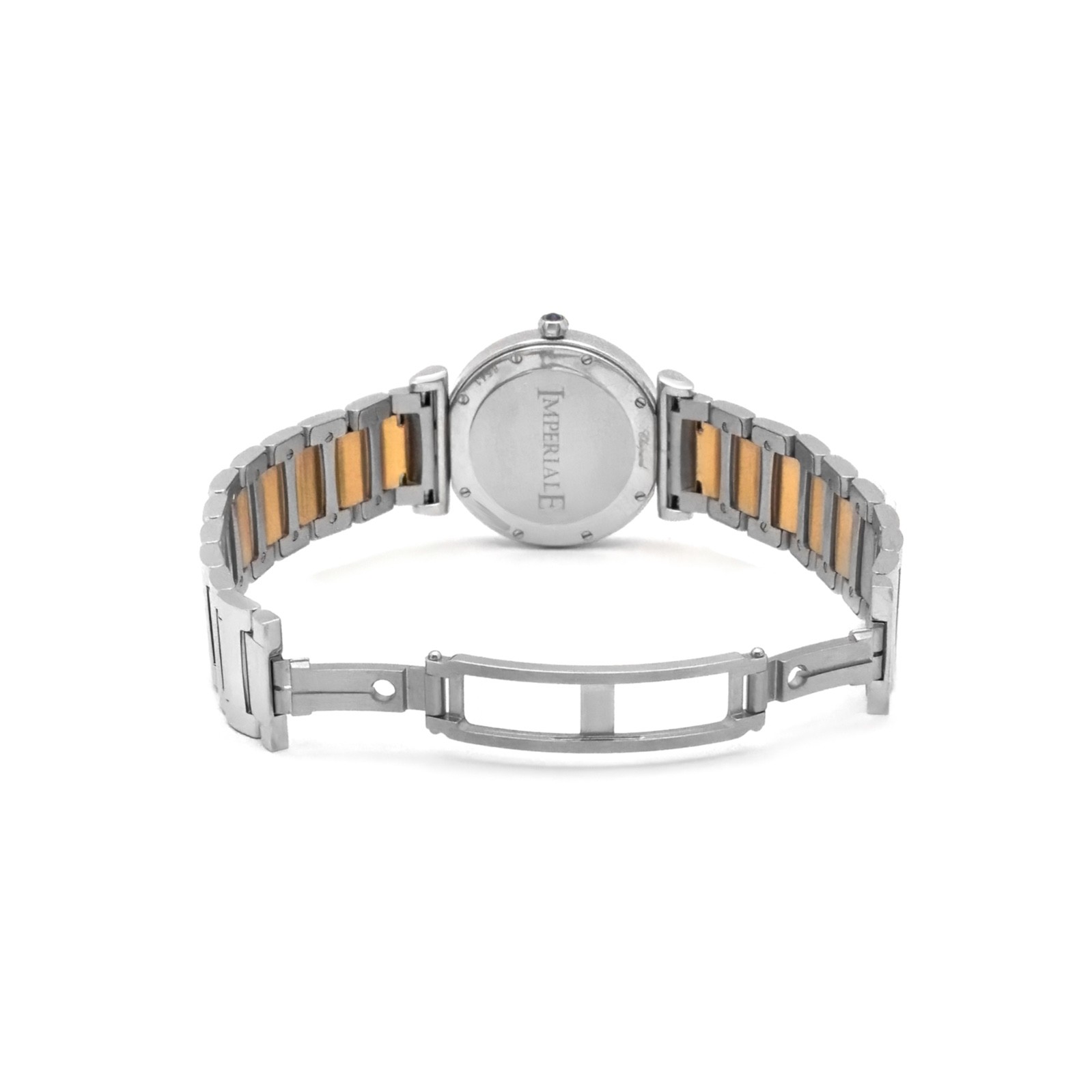 Chopard Imperiale 28mm White MOP Dial Quartz Two Tone Rose Gold Band