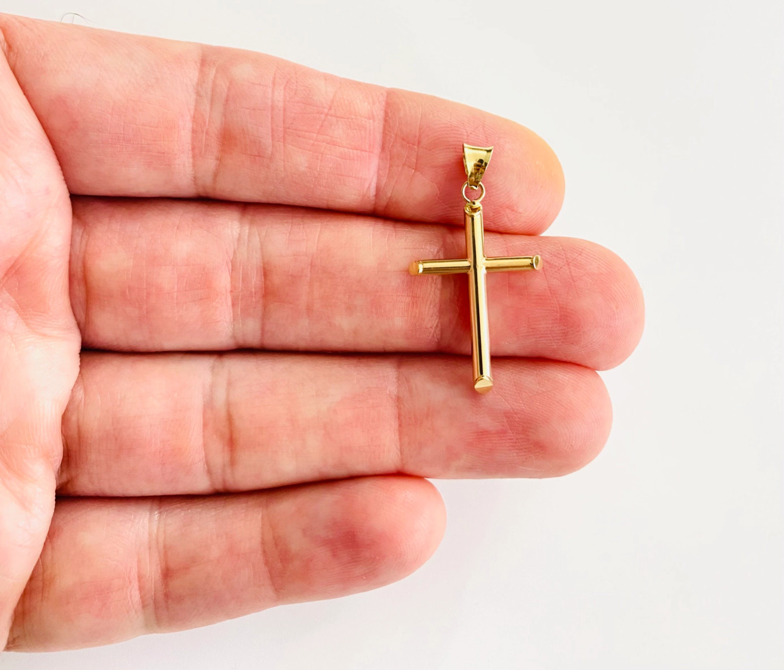 14K Real Gold Crucifix, 30mm / 1.18 inches Cross Pendant- 14K Gold Cross – PT881