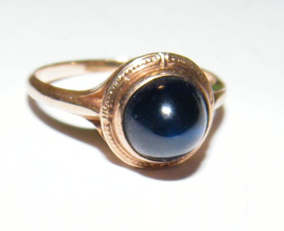 Antique Victorian 10k Rose Gold Blue Sapphire Ring – size 6