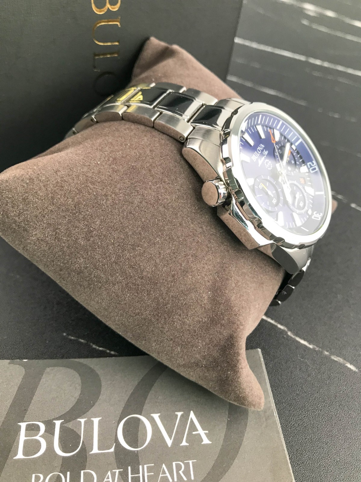 Bulova Marine Star 96B256 Stainless Steel Chronograph Men’s Bule Dial Watch