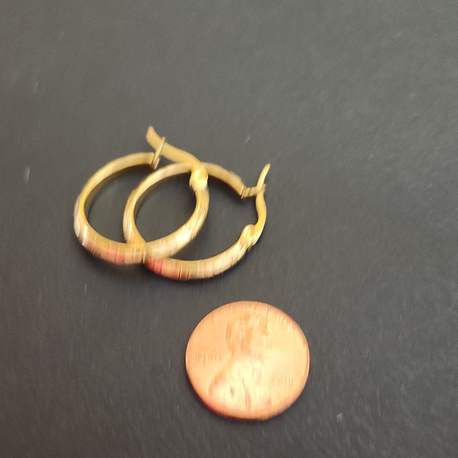 Gold-Tone Round Hoop Leverback Earrings Metal No Stone Greek Key Pattern