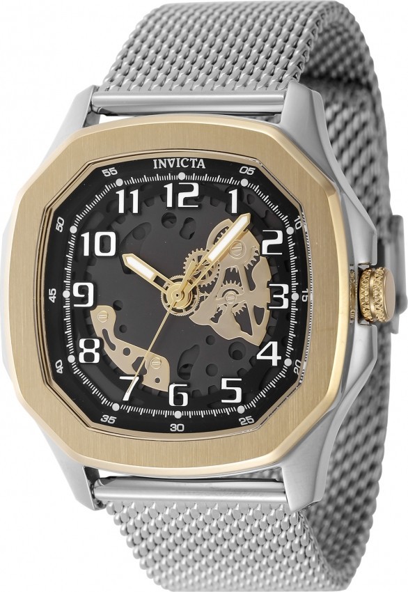 Invicta S1 Rally Diablo Men’s Watch – 45.5mm, Gold/Silver Milanese Band 48440 I5