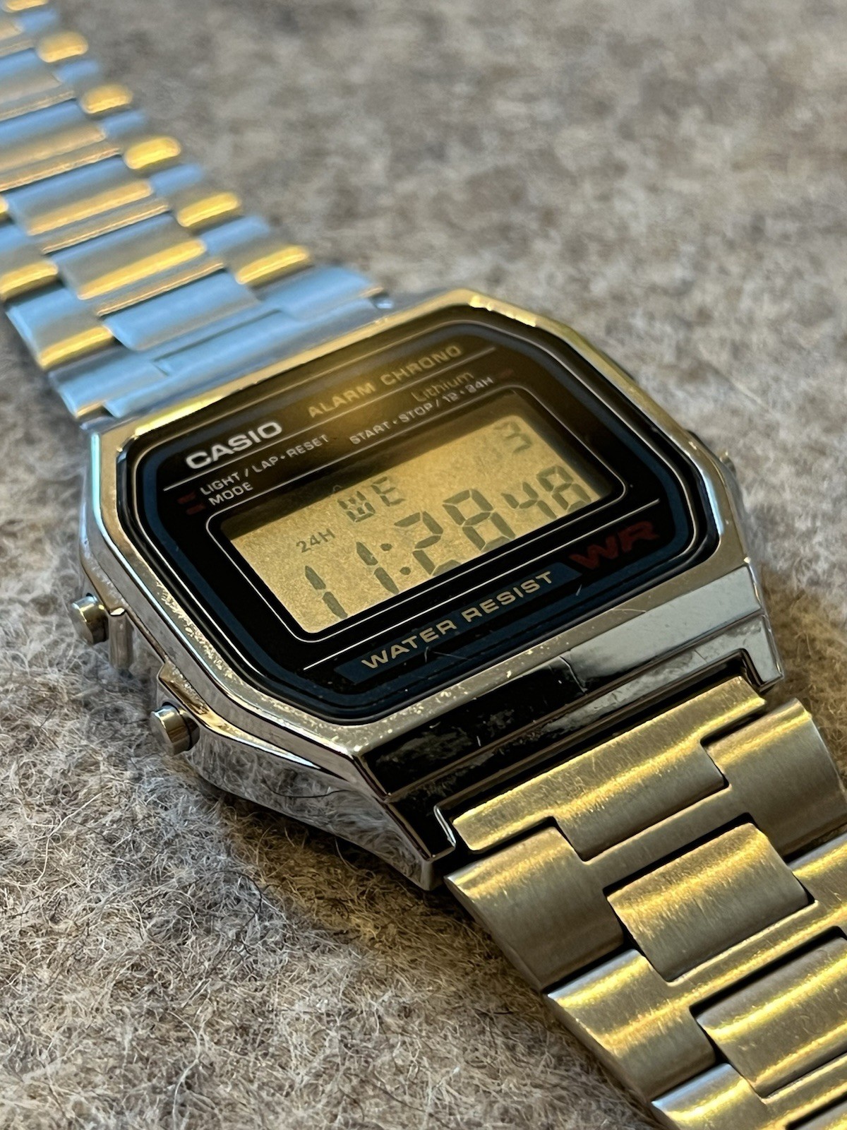 Genuine CASIO A158W Digital Quartz Watch Stainless Steel Silver Classic Works EC