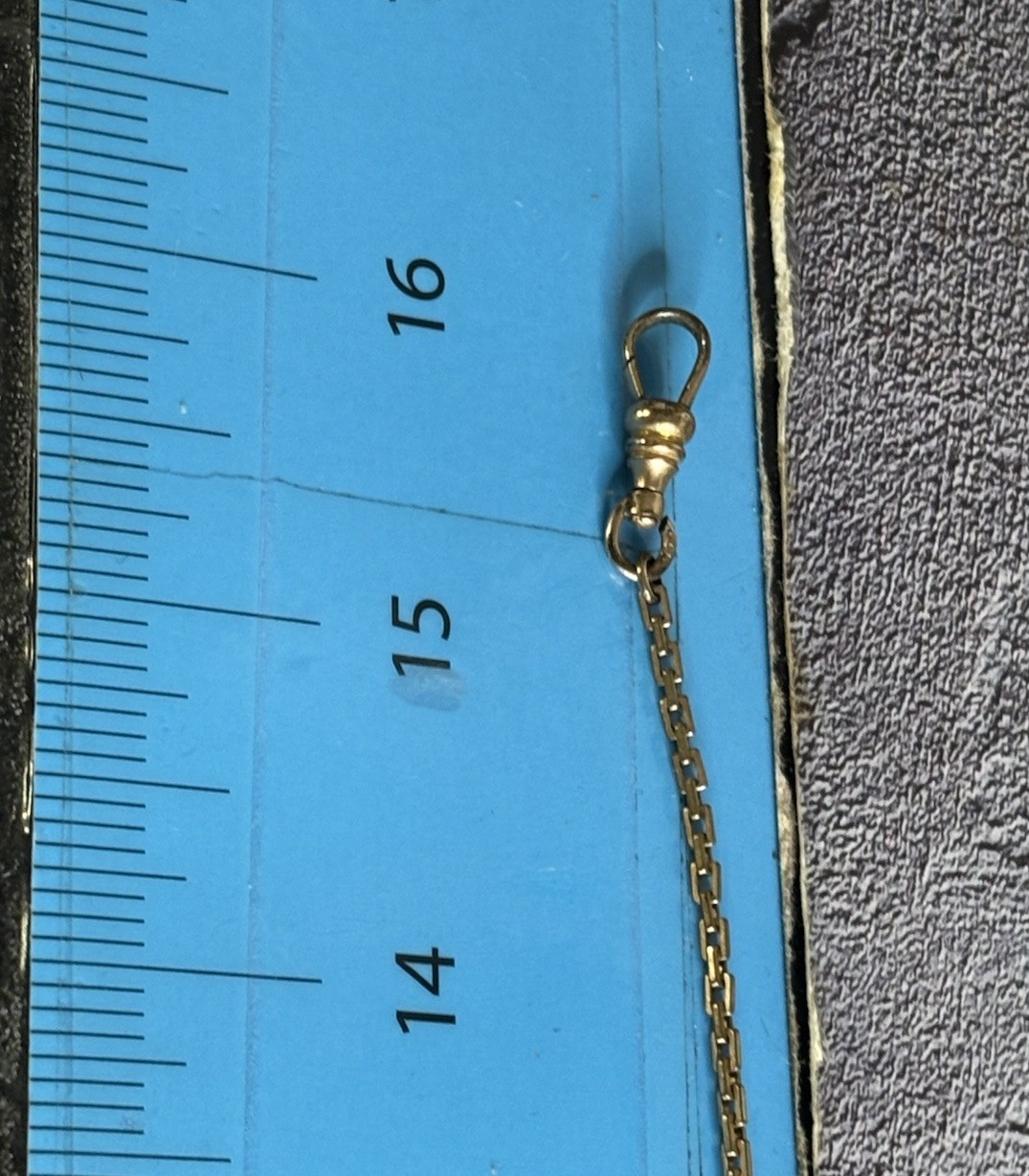 1920’s Antique Finberg Mfg Co 12K Gold Filled Pocket Watch/Fob Chain 6.65 Grams