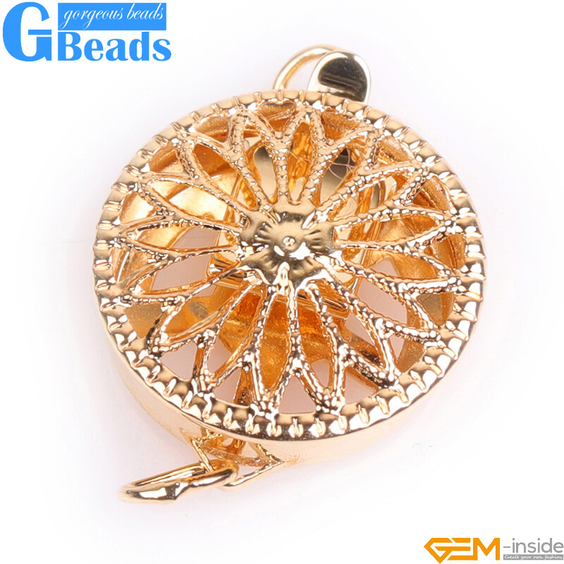 Exquisite Filigree 14K Gold Filled Pearl Box Snap Clasp Necklace Clasps Closures