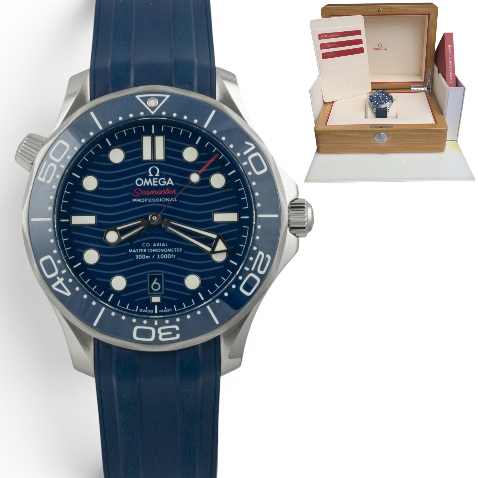 Omega Seamaster Diver 210.32.42.20.03.001 Steel Blue Co-Axial 42mm BOX + PAPERS