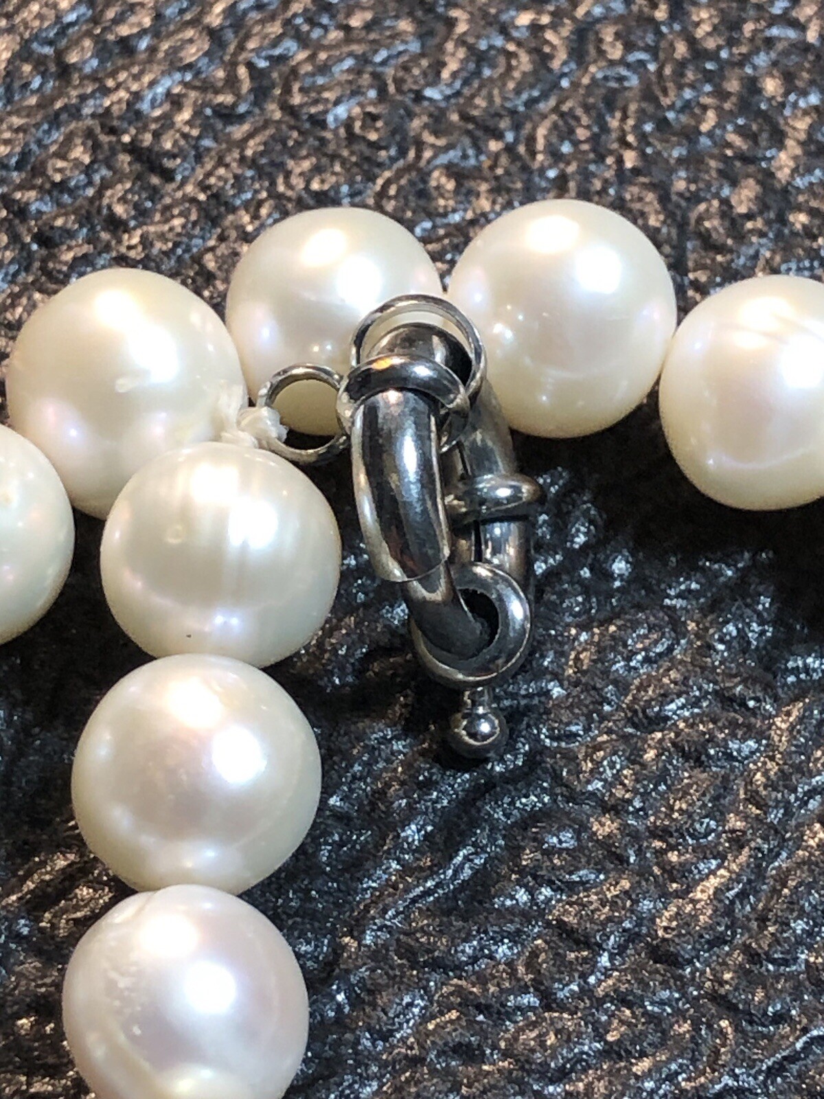 Estate 16” 8.7mm-10mm Pearl Necklace Nacre Creamy,Pink Yellow Hues Weight 44.54g