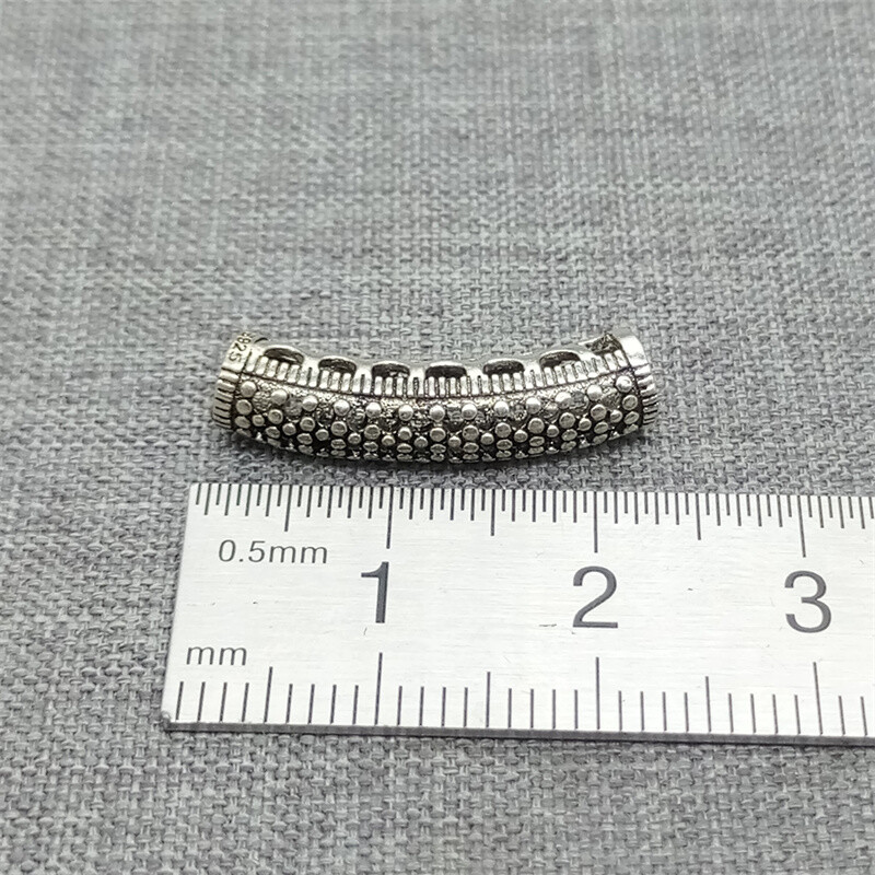 Sterling Silver Flower Tube Beads Floral Style for Bracelet