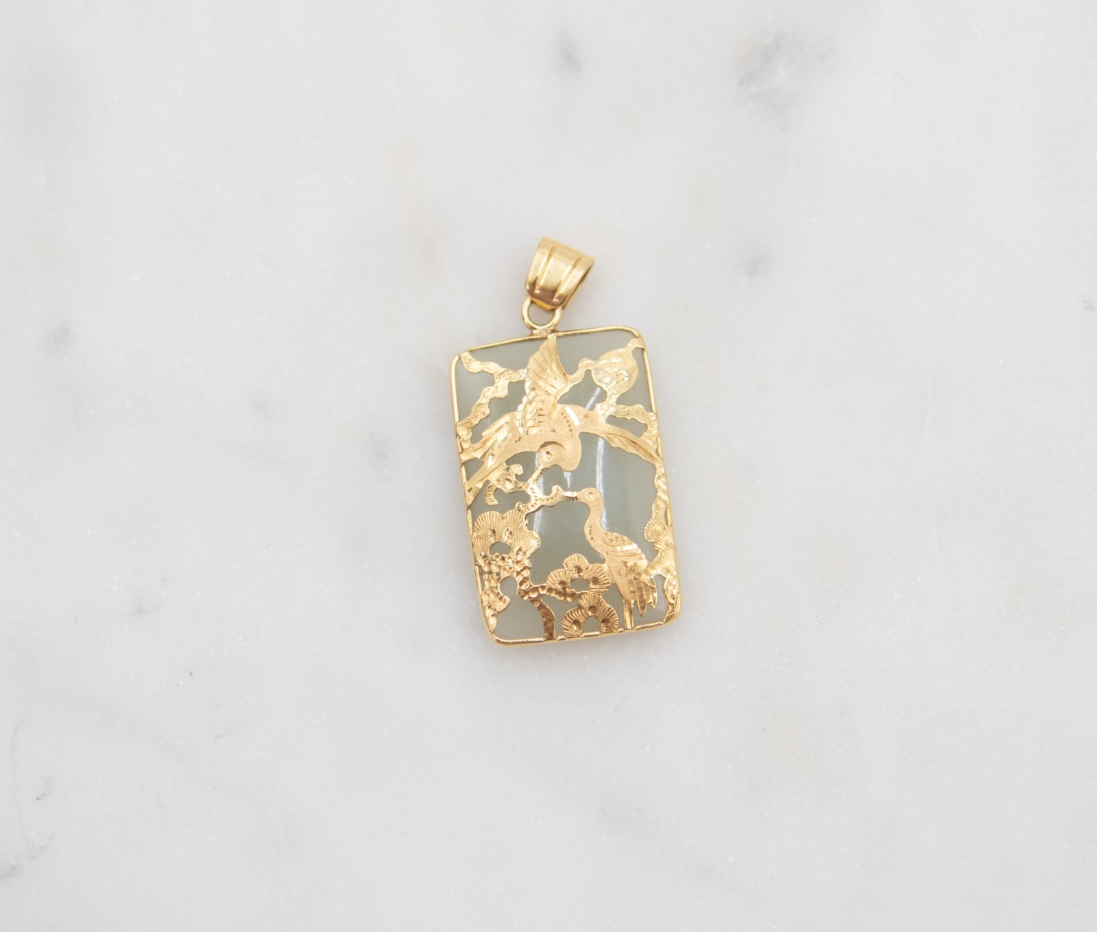18K & Mutton-Fat Jade Pendant