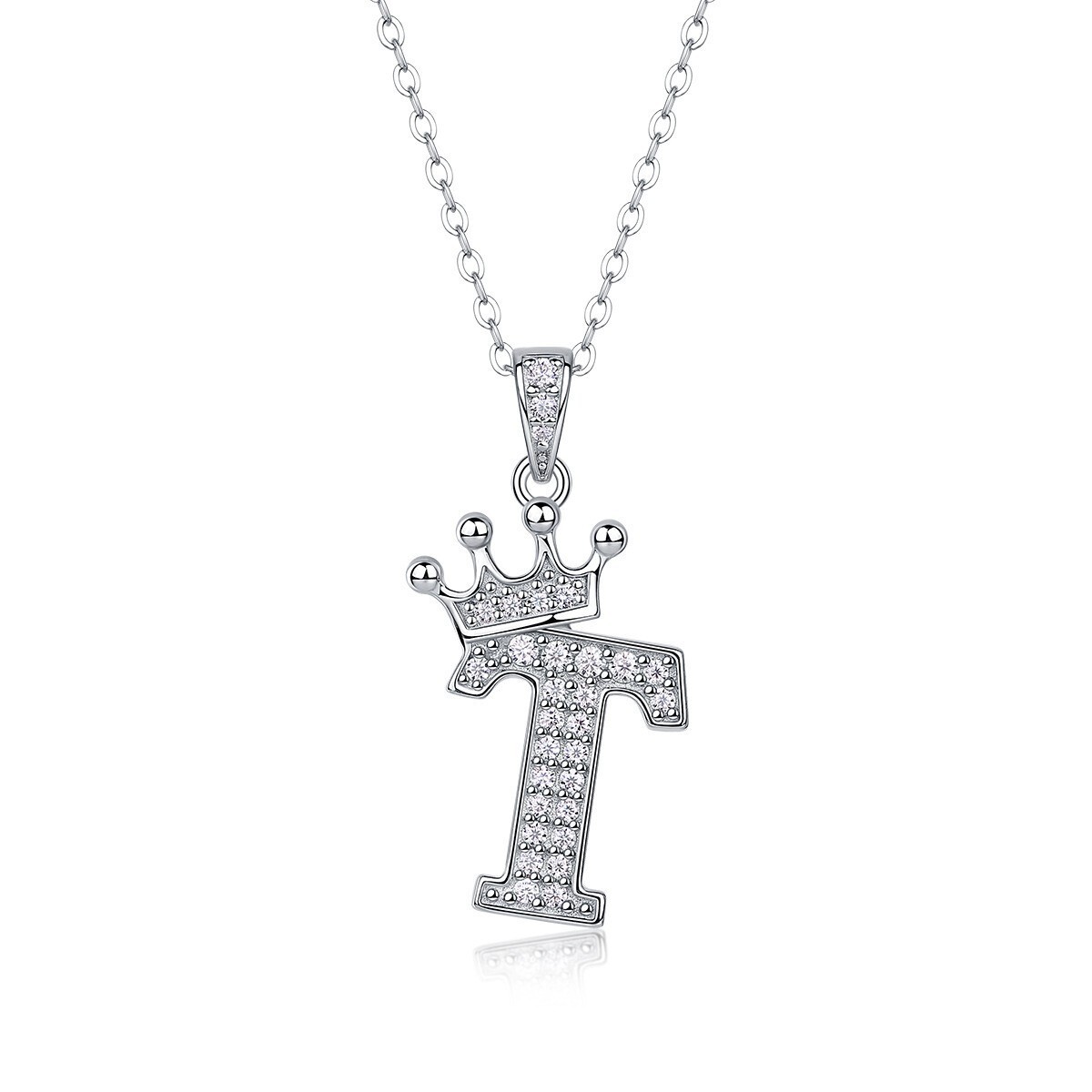 D Color Moissanite 26 Letter Pendant Necklace 925 Sterling Silver Pass Tester