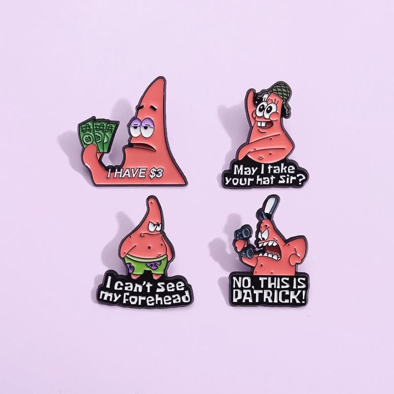 Patrick Star Enamel Pin Spongebob Squarepants Brooch Metal Enamel Badge Pin!