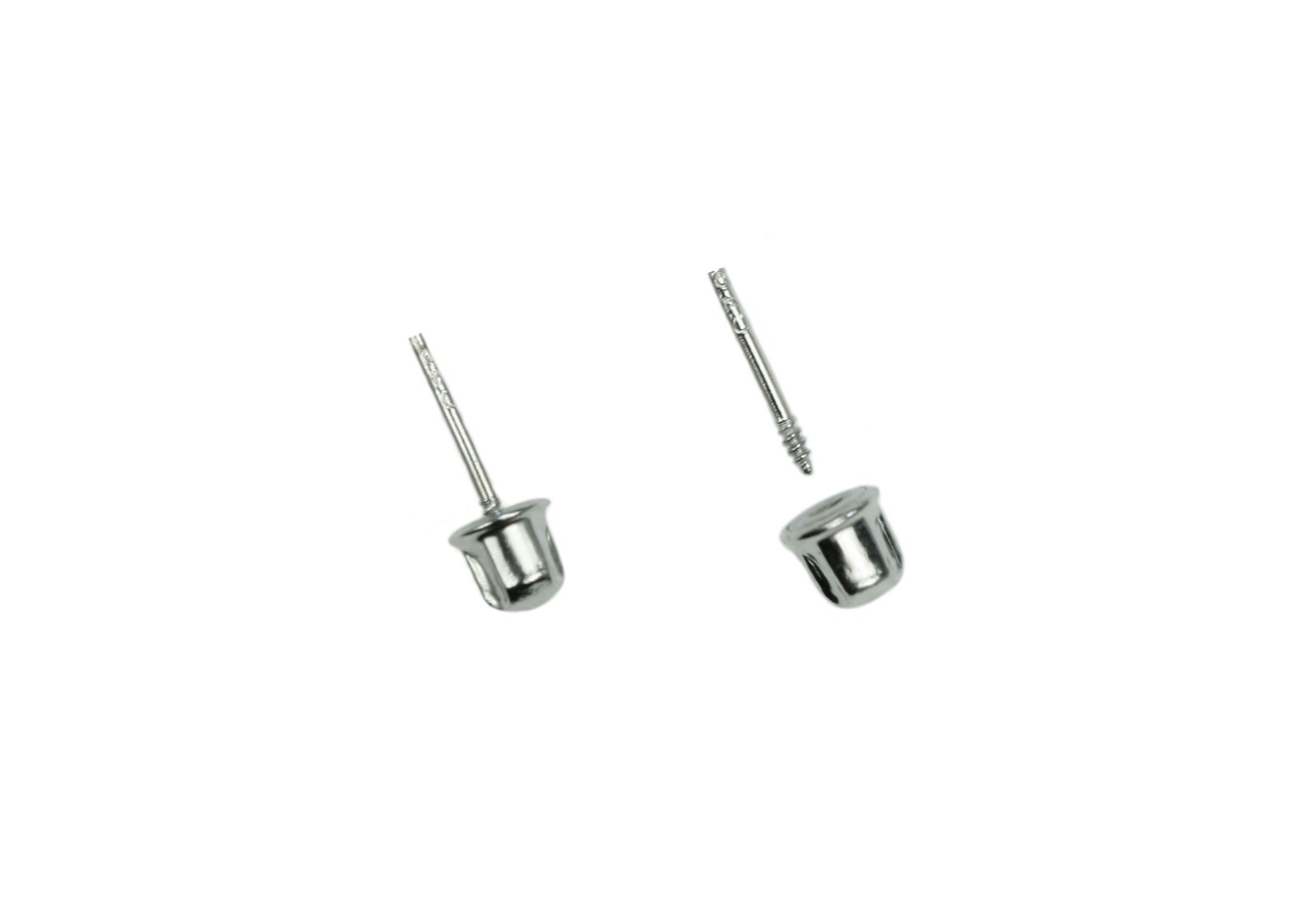 925 Sterling Silver RD 6.0mm Safe Screw Basket Stud Earrings For Kids, Toddlers
