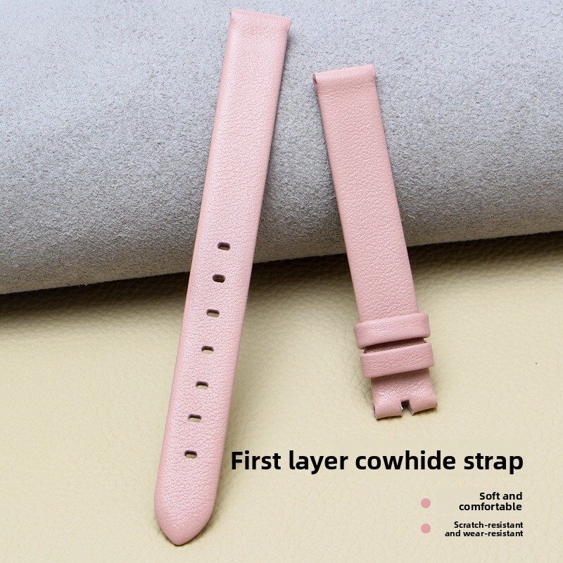 Head Layer Cowhide Genuine Leather Watch Band Straps Womens 12mm Without Buckle