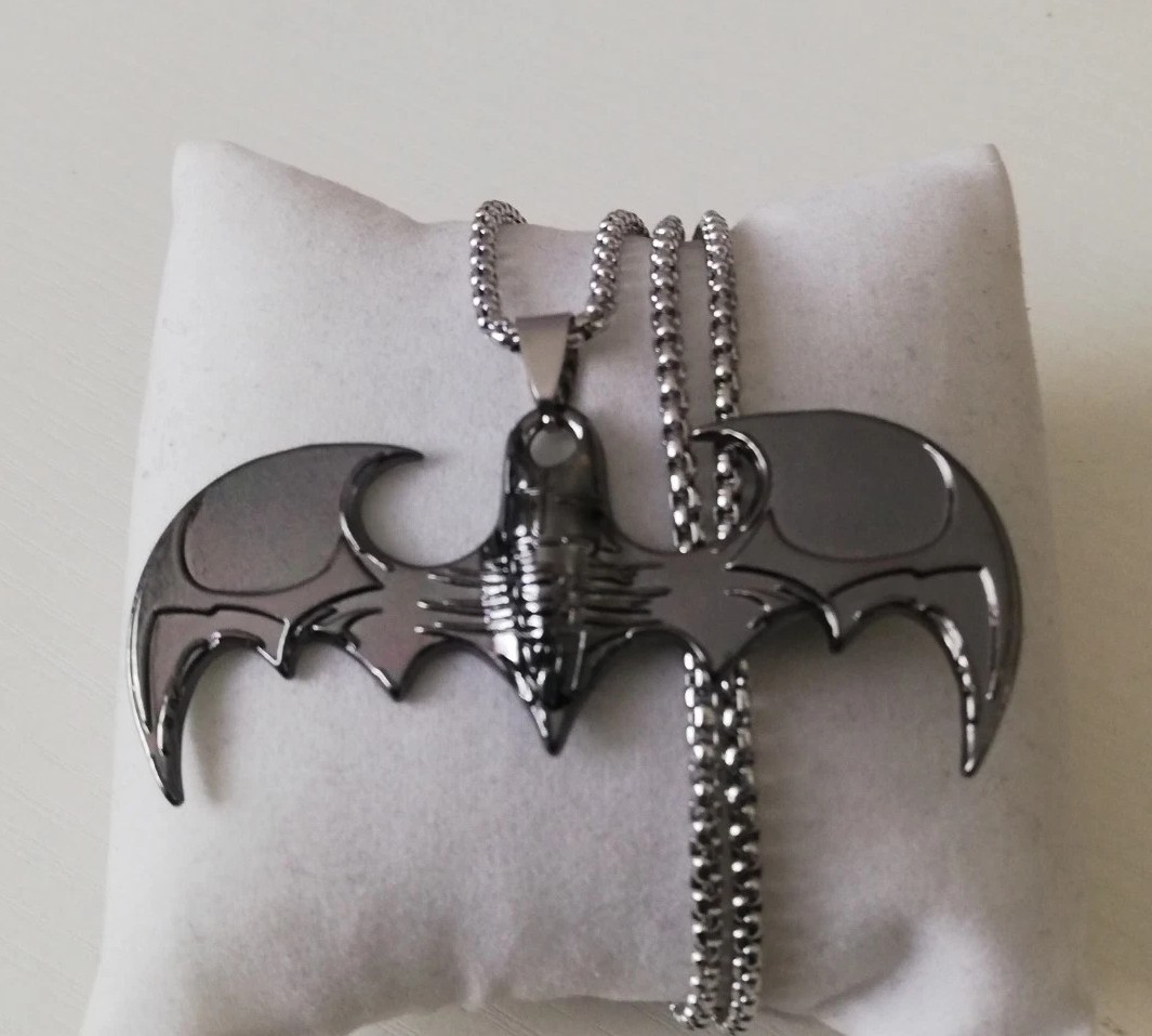 Titanium 316L Stainless Steel The Dark Night Batman Biker Pendant DC Super Hero
