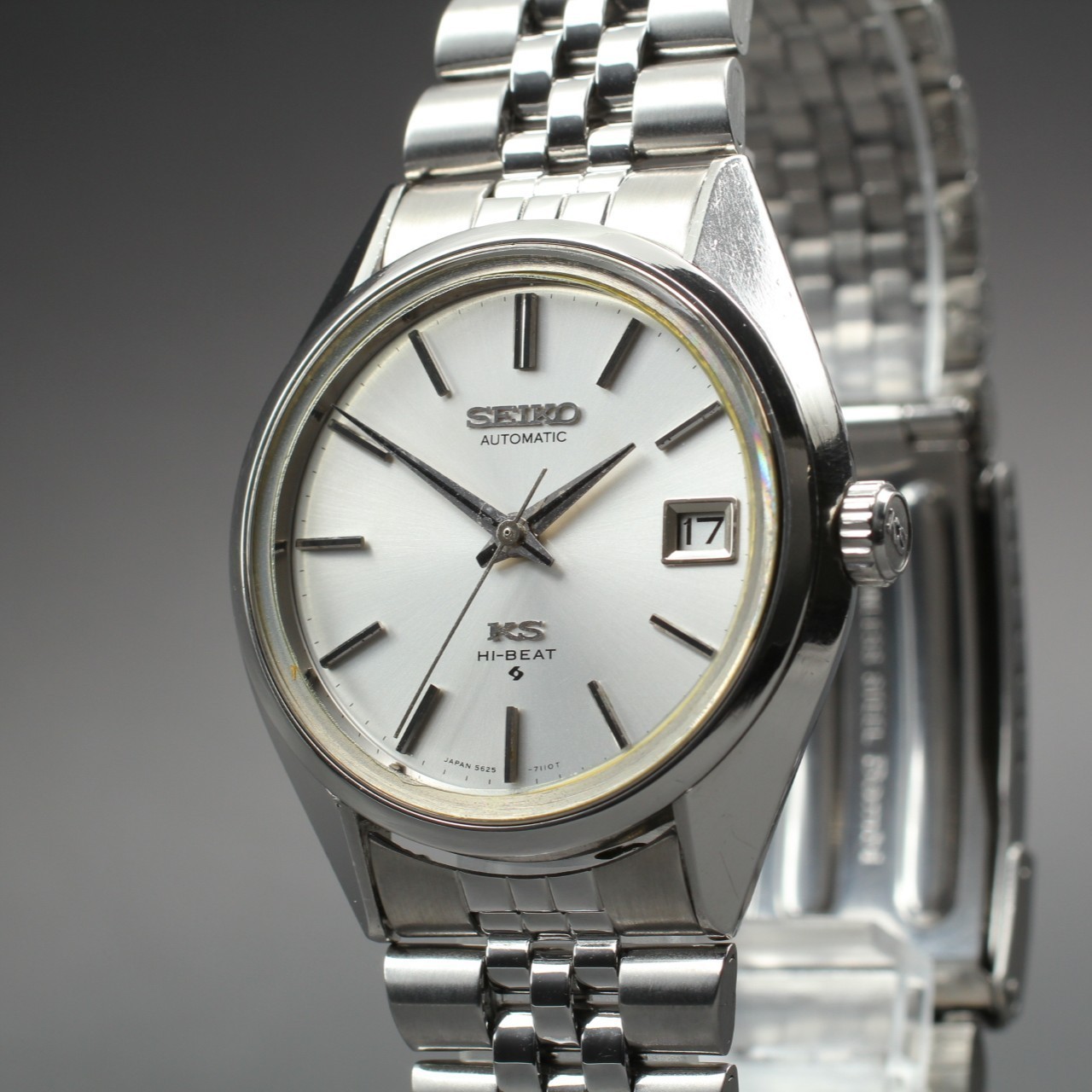Vintage [N Mint] King Seiko 5625-7110 KS Hi-Beat Silver Men’s AT Watch JP U774