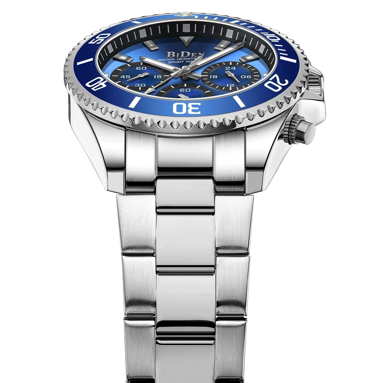 BIDEN Men’s Analogue Quartz Watch with Stainless Steel Strap, Gold Dial