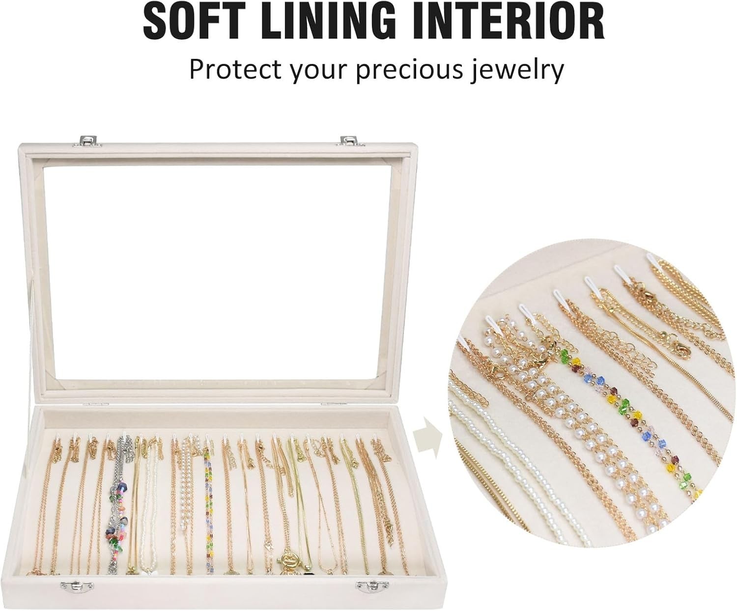 Velvet Necklace Display Jewelry Tray 20 Hook Necklace Tray Necklace Pendant