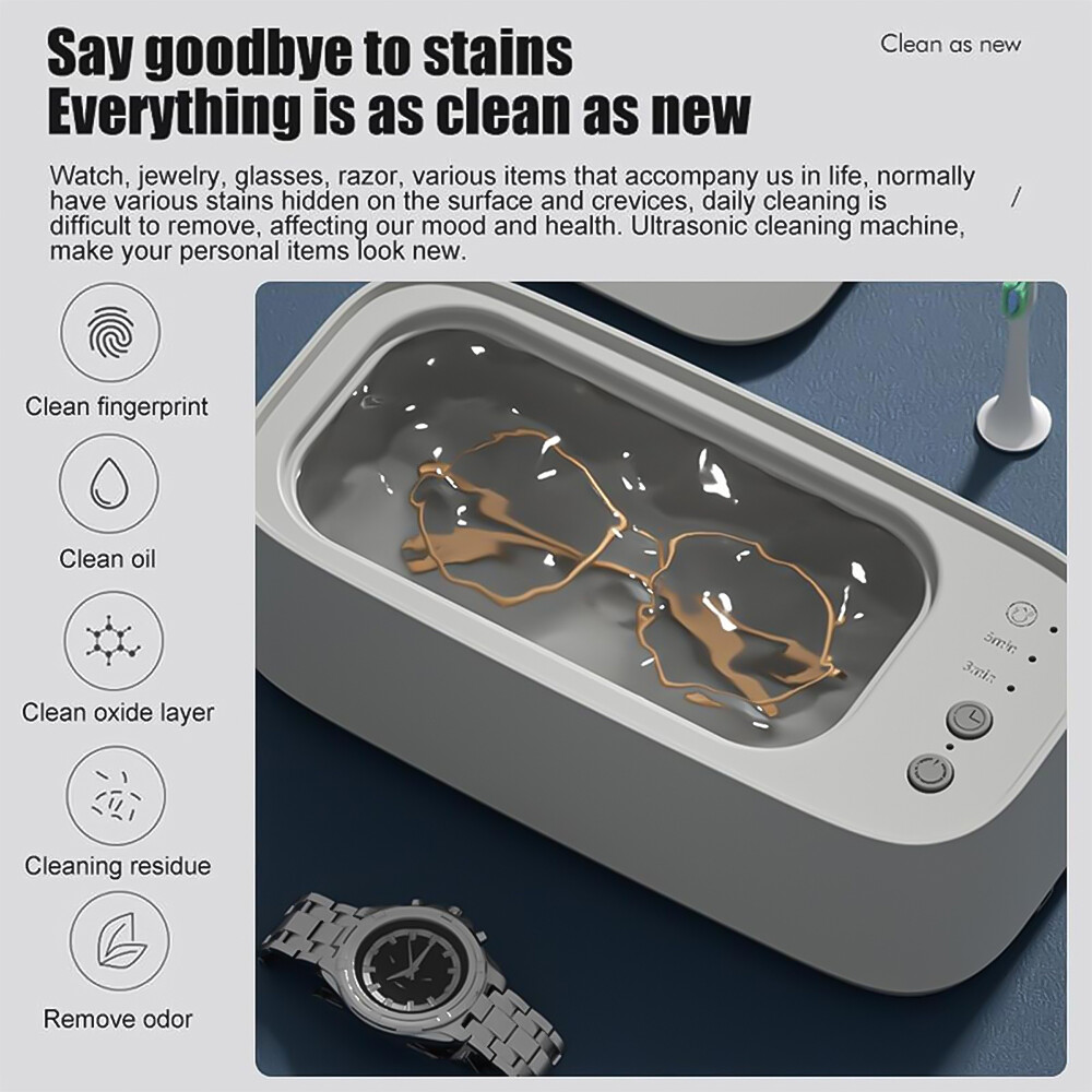 Ultrasonic Cleaner Machine Sonic Wave Ring Jewelry Cleaner Watch Glasses Clean