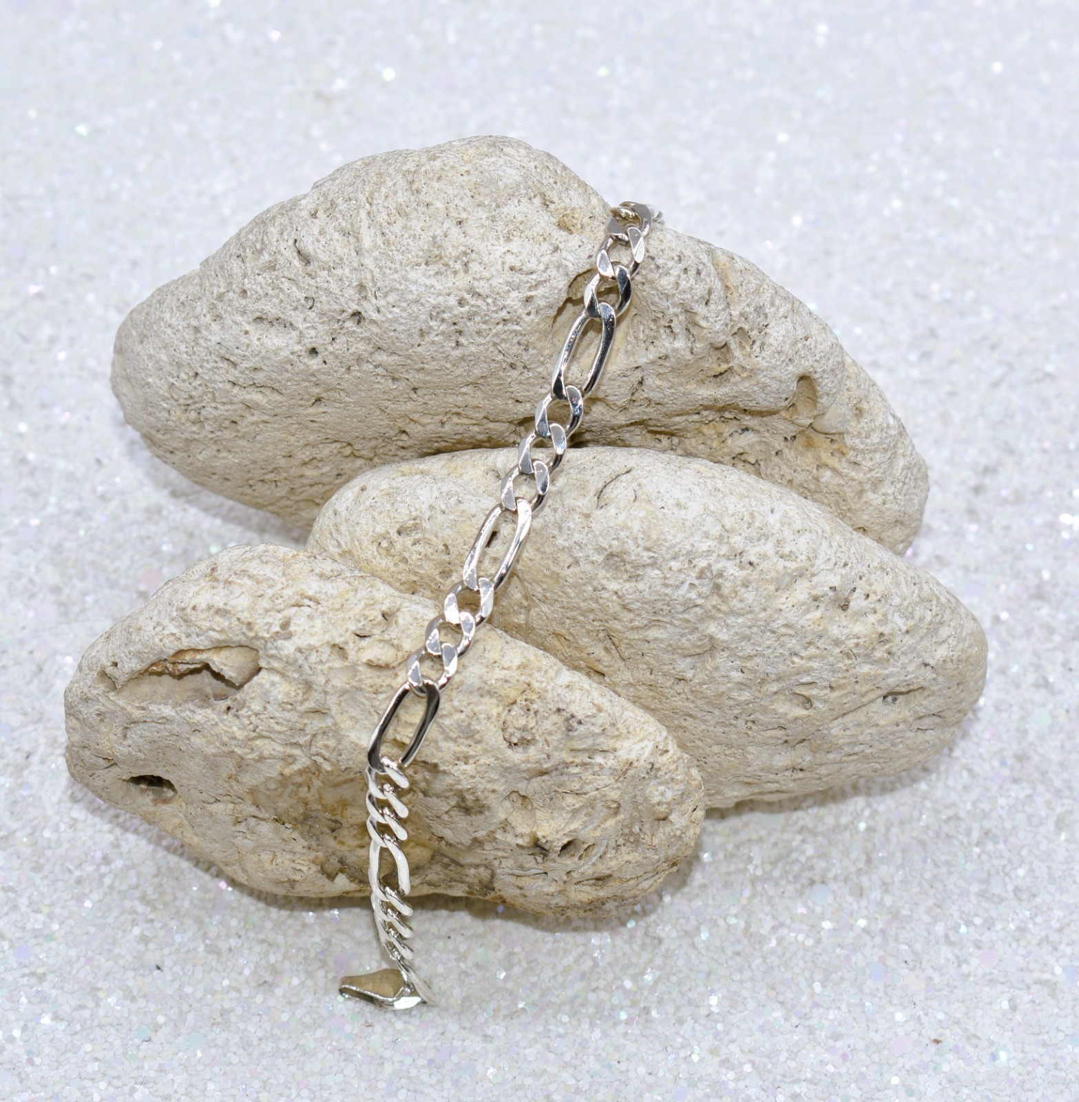 Italian Figaro 5.5 mm Sterling Silver Bracelet 8-3/4 inch 9.2 grams