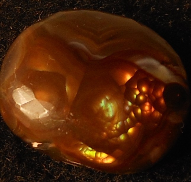 11.50ct Mexican Fire Agate 16mm x 13.5mm x 6.6mm (very bright)