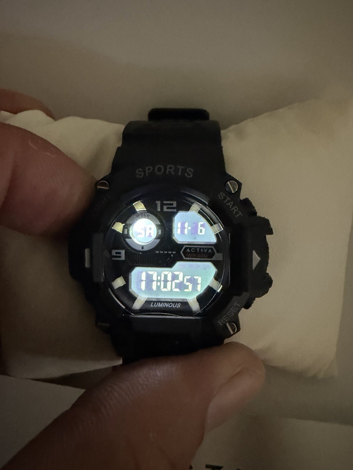Activa Shock Resistant Digital Quartz Watch 50m Alarm Backlight Box Manual