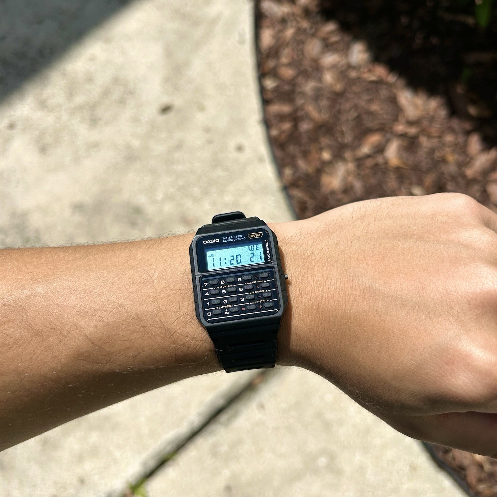 Custom Casio CA53W1 Calculator Watch – Light Blue Filter Mod