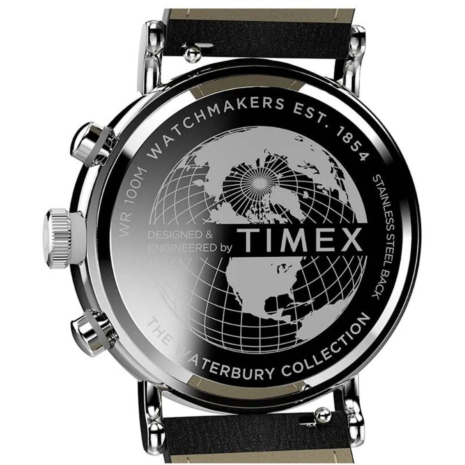 Timex Men’s Watch The Waterbury Quartz Grey Dial Black Leather Strap TW2W47400VQ