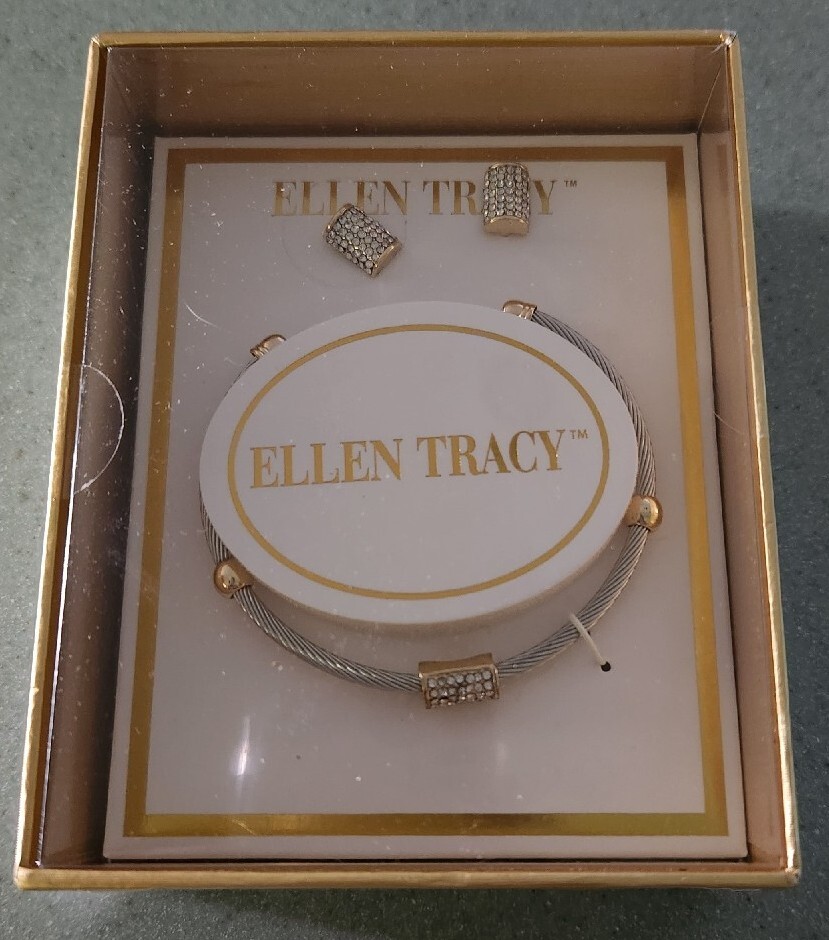 ELLEN TRACY BRACELET AND EARRINGS – NEW, Original Seal