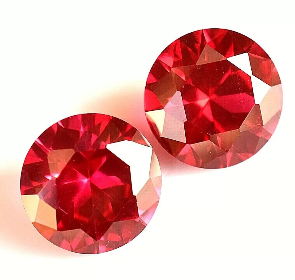Pair Natural Red Ruby Round 11.00 mm Certified Treated Loose Gemstone